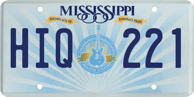 MS license plate HIQ221