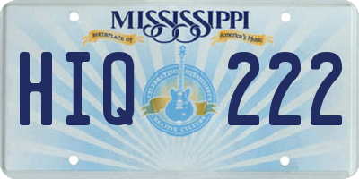 MS license plate HIQ222