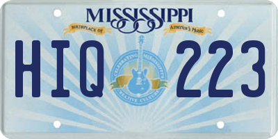 MS license plate HIQ223