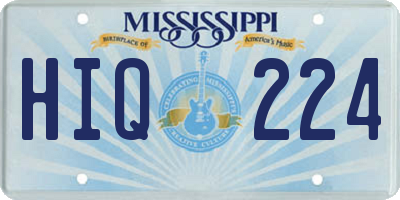 MS license plate HIQ224