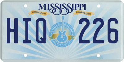 MS license plate HIQ226