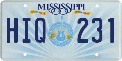 MS license plate HIQ231