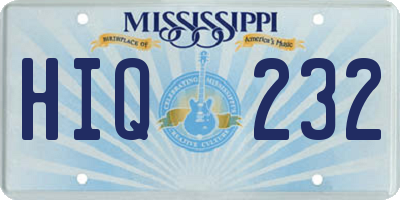 MS license plate HIQ232