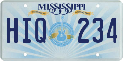 MS license plate HIQ234