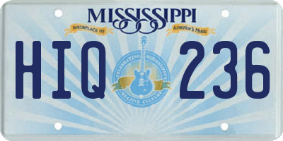 MS license plate HIQ236
