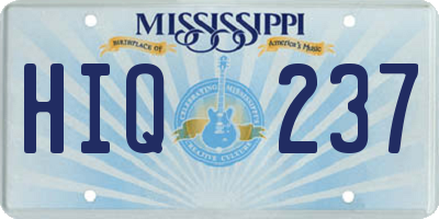 MS license plate HIQ237