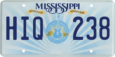 MS license plate HIQ238