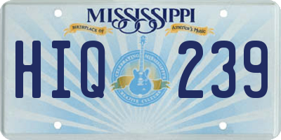 MS license plate HIQ239