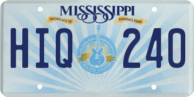 MS license plate HIQ240