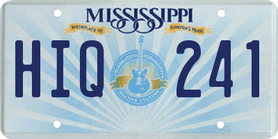 MS license plate HIQ241