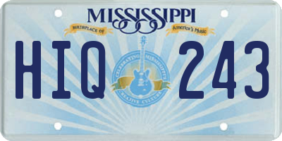 MS license plate HIQ243
