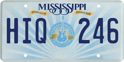 MS license plate HIQ246