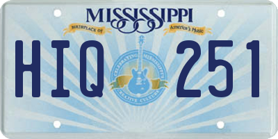 MS license plate HIQ251