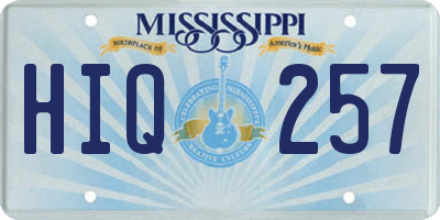 MS license plate HIQ257