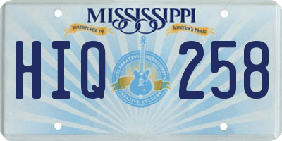 MS license plate HIQ258