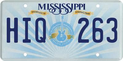 MS license plate HIQ263