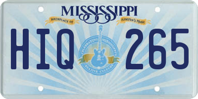 MS license plate HIQ265