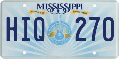 MS license plate HIQ270