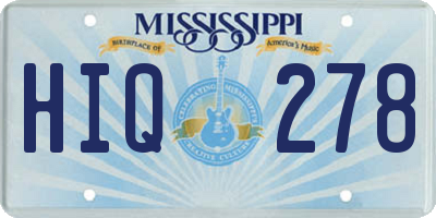 MS license plate HIQ278