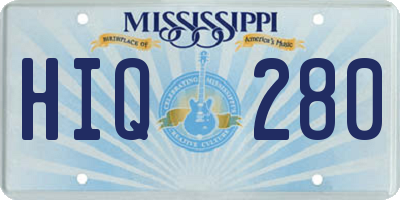 MS license plate HIQ280