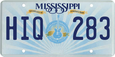 MS license plate HIQ283