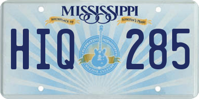 MS license plate HIQ285