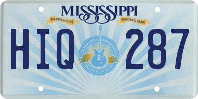 MS license plate HIQ287