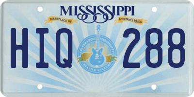 MS license plate HIQ288