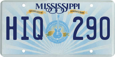 MS license plate HIQ290