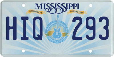 MS license plate HIQ293