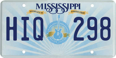 MS license plate HIQ298