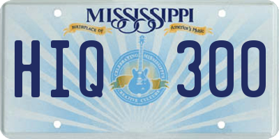 MS license plate HIQ300
