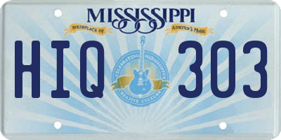 MS license plate HIQ303