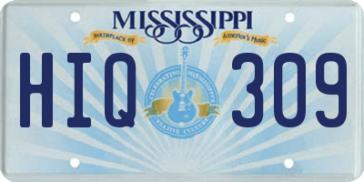 MS license plate HIQ309