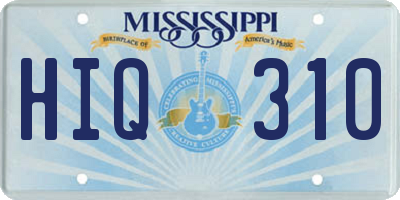 MS license plate HIQ310