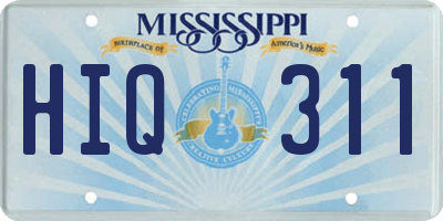 MS license plate HIQ311