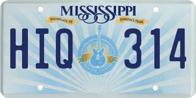 MS license plate HIQ314