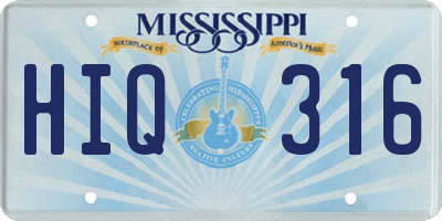 MS license plate HIQ316