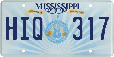 MS license plate HIQ317