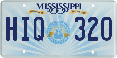 MS license plate HIQ320
