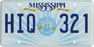 MS license plate HIQ321