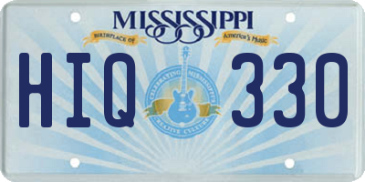 MS license plate HIQ330