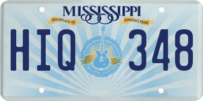 MS license plate HIQ348