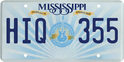 MS license plate HIQ355