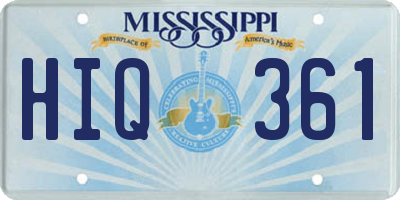 MS license plate HIQ361