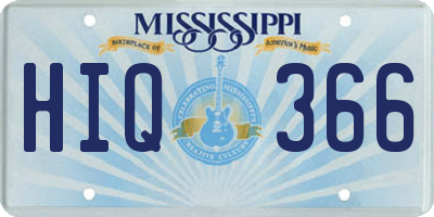 MS license plate HIQ366