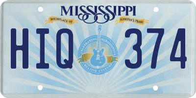 MS license plate HIQ374