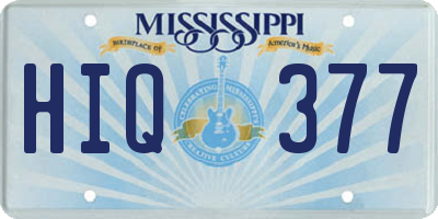 MS license plate HIQ377
