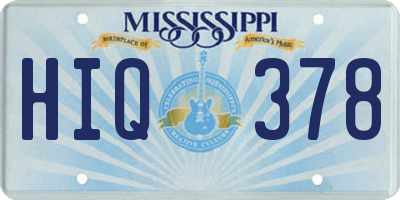 MS license plate HIQ378