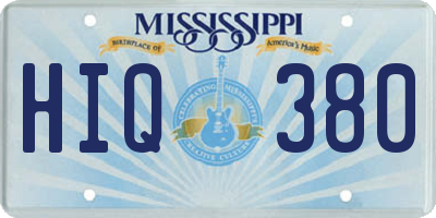 MS license plate HIQ380